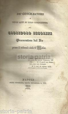 Molise, Giuridica, Magistratura, Conciliatori, Antica Edizione Di Cloridoro Nicolini