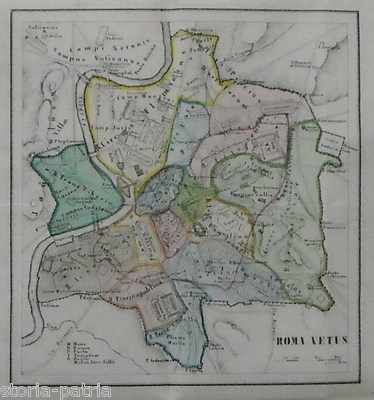 Roma Antica: Mappa Topografica, Stradario Cittadino E Monumenti Storici
