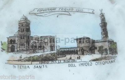 Torino, Esposizione 1898: Soprammobile Pubblicitario A Ferro Di Cavallo, Missioni Di Terra Santa