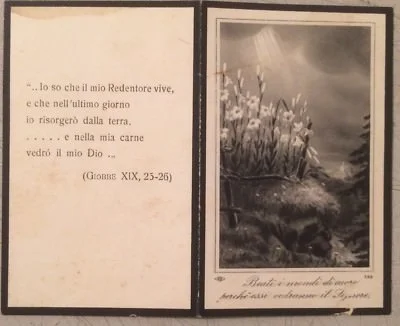 Puglia, Canosa: Collectible Mourning Card with Period Photographic Portrait
