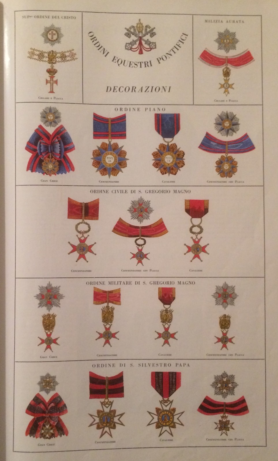 Vaticano: Santa Sede, Araldica, Decorazioni, Ordini Equestri Pontifici, S. Silvestro