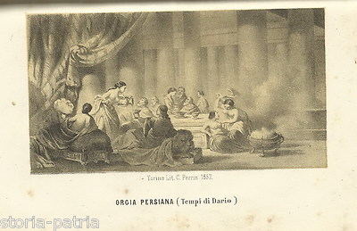 Scena Sensuale: Prostitute All'Epoca Di Dario. Litografia Del 1857