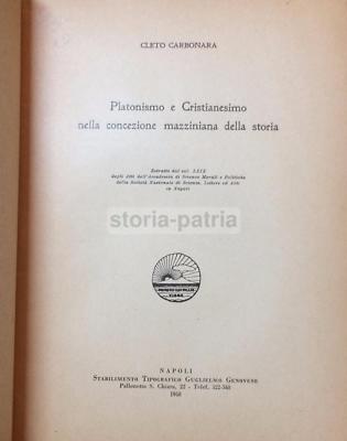 Platonismo E Cristianesimo Nella Concezione Mazziniana Della Storia, Cleto Carbonara