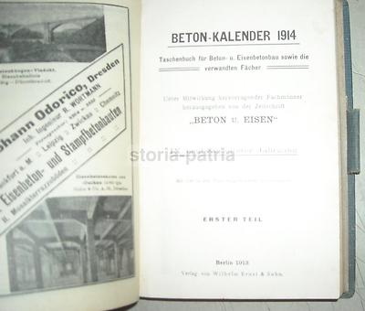 Ingegneria, Edilizia, Calcestruzzo E Cemento: Antica Edizione Agenda Pubblicitaria (1914)