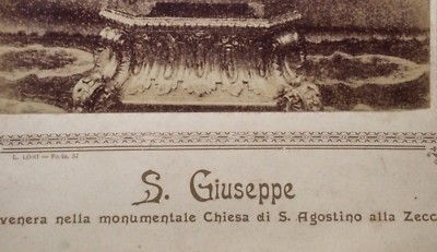 Antica Fotografia: Iconografia Statuaria Devozionale   San Giuseppe, Napoli (L. Loro)
