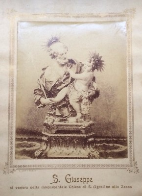 Antica Fotografia: Iconografia Statuaria Devozionale   San Giuseppe, Napoli (L. Loro)
