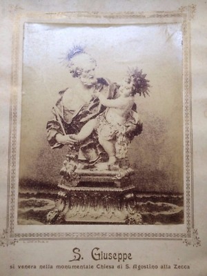Antica Fotografia: Iconografia Statuaria Devozionale   San Giuseppe, Napoli (L. Loro)