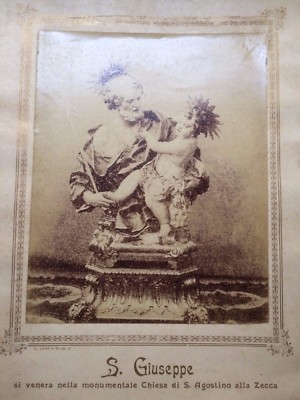 Antica Fotografia: Iconografia Statuaria Devozionale   San Giuseppe, Napoli (L. Loro)