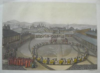 Architettura Orientale, Animata Veduta, Parata, Turchia, Istanbul, Artista Battigella
