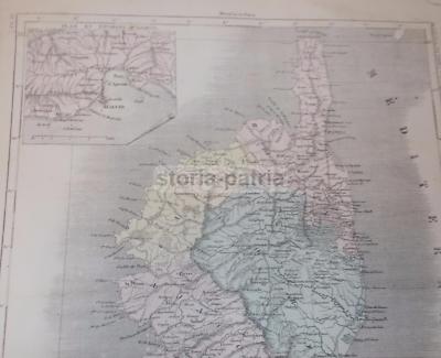 Corsica, Corse, Ajaccio, Bastia. Antica Cartografia, Stampa Decorativa Da Collezione.