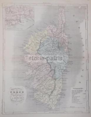 Corsica, Corse, Ajaccio, Bastia. Antica Cartografia, Stampa Decorativa Da Collezione.