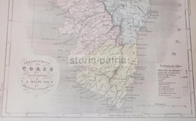 Corsica, Corse, Ajaccio, Bastia. Antica Cartografia, Stampa Decorativa Da Collezione.