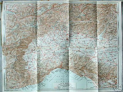 Alta Italia: Piemonte, Lombardia, Emilia, Aosta, Liguria. Mappa Geografica d'Epoca