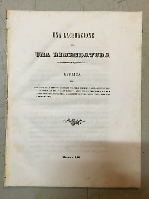 Una Lacerazione Ed Una Rimendatura: Replica Alle Servitù Prediali Di Luigi Morra, Michele Praus E Rumy Ligneville (1846)
