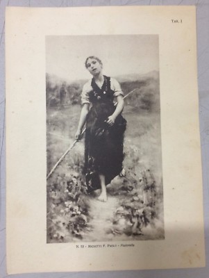 Abruzzo: Francesco Paolo Michetti, Pastorella. Veduta Pastorale, Stampa Del Primo Novecento.