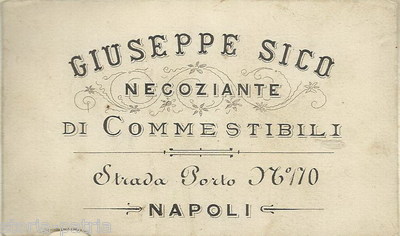 Napoli   Alimentari Commestibili Giuseppe Sico   Antico Biglietto Da Visita