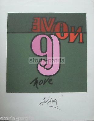 Valerio Adami (n. 9). Grafica Moderna Autografata d'Epoca