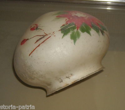 Coppa Per Lampada In Vetro Con Decoro Floreale Dipinto A Mano