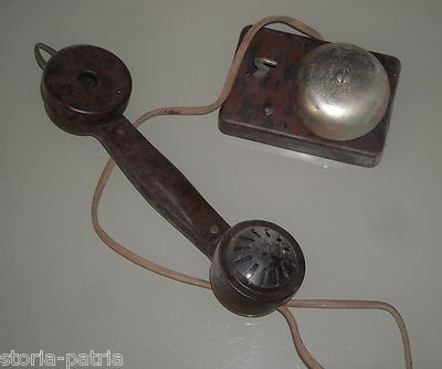 Elettrotecnica, Telefonia, Citofono d'Epoca In Bachelite Con Suoneria