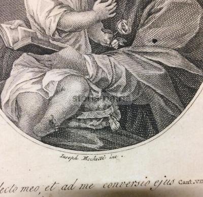 Antica Stampa Popolare Devozionale: Madonna Col Bambino, Rara Iconografia, Mochetti