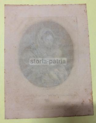 Antica Stampa Popolare Devozionale: Madonna Col Bambino, Rara Iconografia, Mochetti