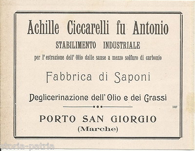 Marche, Porto San Giorgio, Sapone Ciccarelli, Fabbrica Di Saponi, Antica Pubblicità