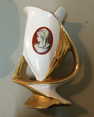 Vaso Soprammobile In Ceramica Con Decoro A Cammeo, Design Metà Novecento