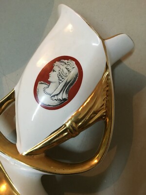 Vaso Soprammobile In Ceramica Con Decoro A Cammeo, Design Metà Novecento