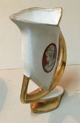 Vaso Soprammobile In Ceramica Con Decoro A Cammeo, Design Metà Novecento
