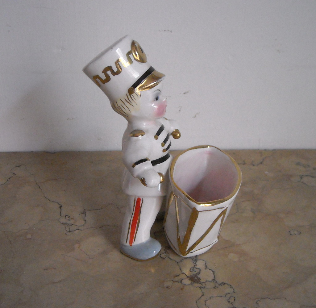 Scultura In Ceramica "Tamburino" (tamburo Portaoggetti)