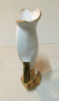 Vaso Portafiori In Ceramica Con Decoro Tipo Cammeo Napoletano, Metà Novecento
