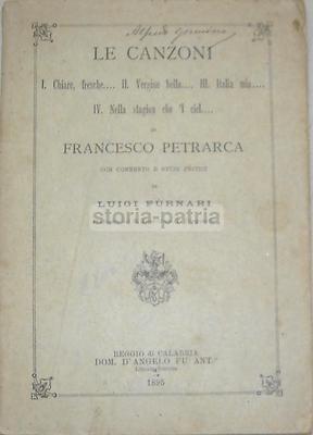Furnari Canzoni Di Petrarca: Vitrioli, Morisani, Zumbini, Kerbaker Reggio Calabria, 1895