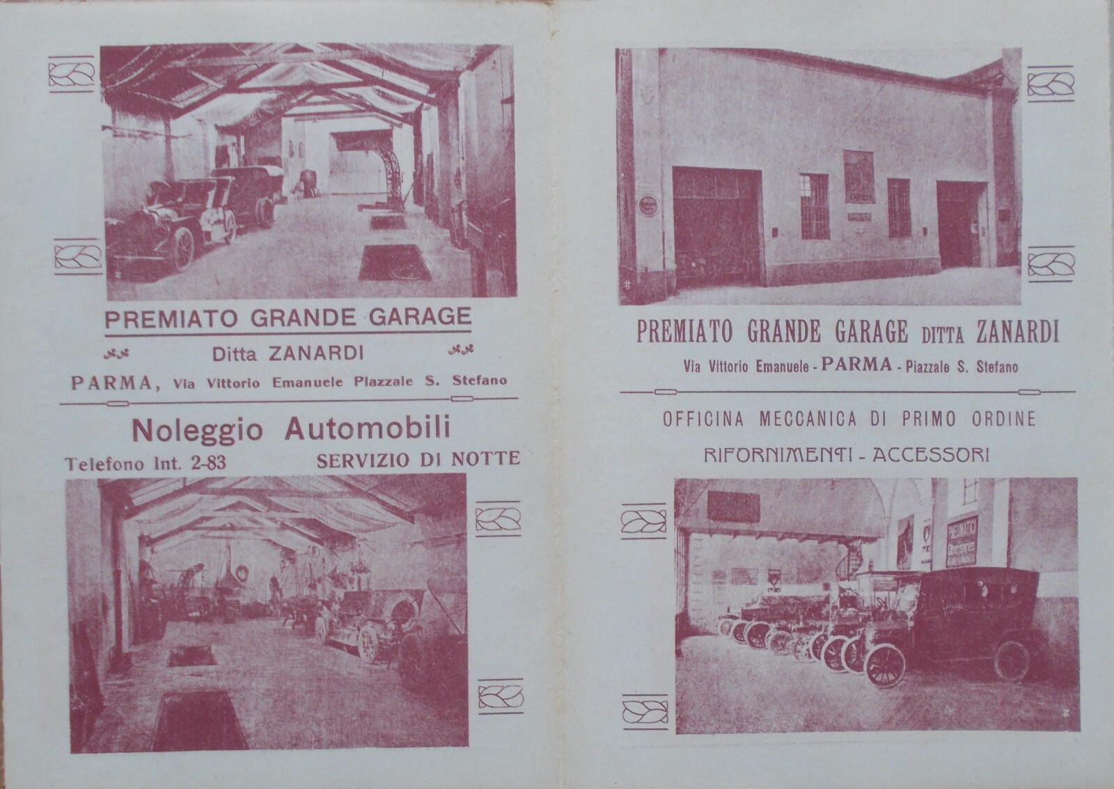 Parma, Officina Meccanica E Garage Ditta Zanardi, Stampa Pubblicitaria