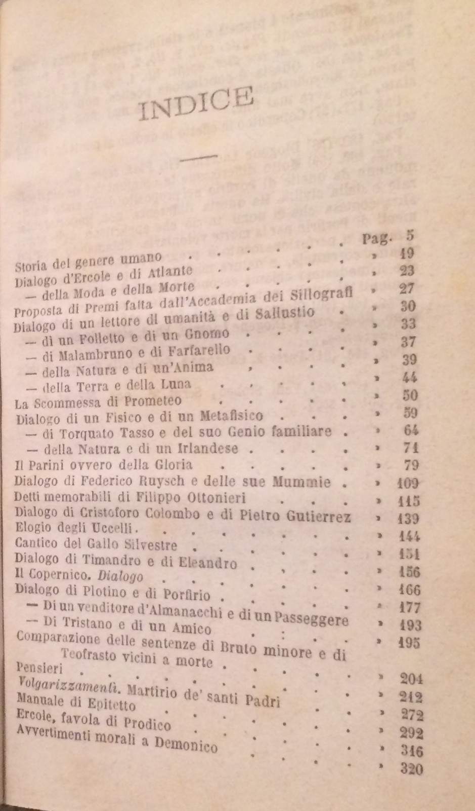Giacomo Leopardi, Prose. Milano, Guigoni, 1873