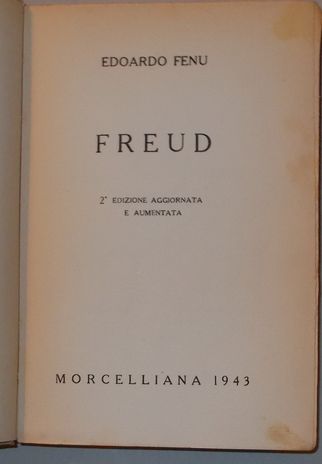 Edoardo Fenu, Freud. Brescia, Morcelliana, 1943.
