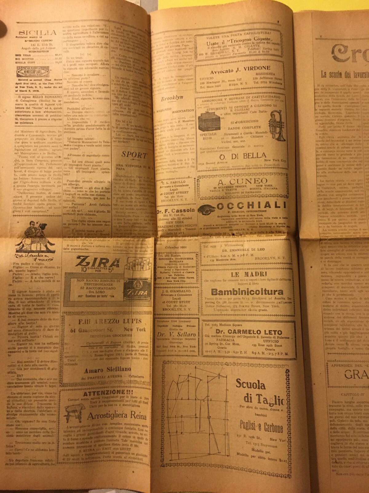 Sicilia: Emigrazione, Siciliani In America, Palermo, Movimento Cooperativista (Dicembre 1913)