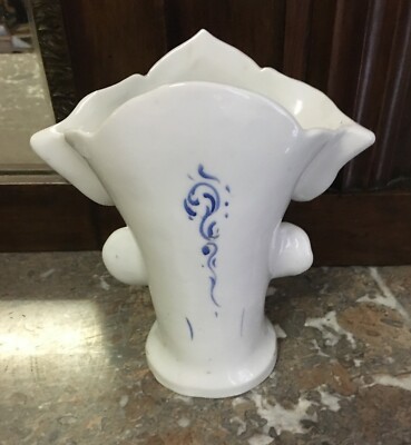 Vaso Portafiori In Porcellana Fiorata E Dorata, Fine XIX Secolo