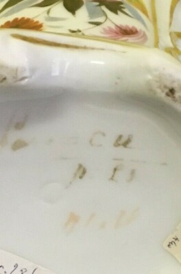Vaso Portafiori In Porcellana Fiorata E Dorata, Fine XIX Secolo
