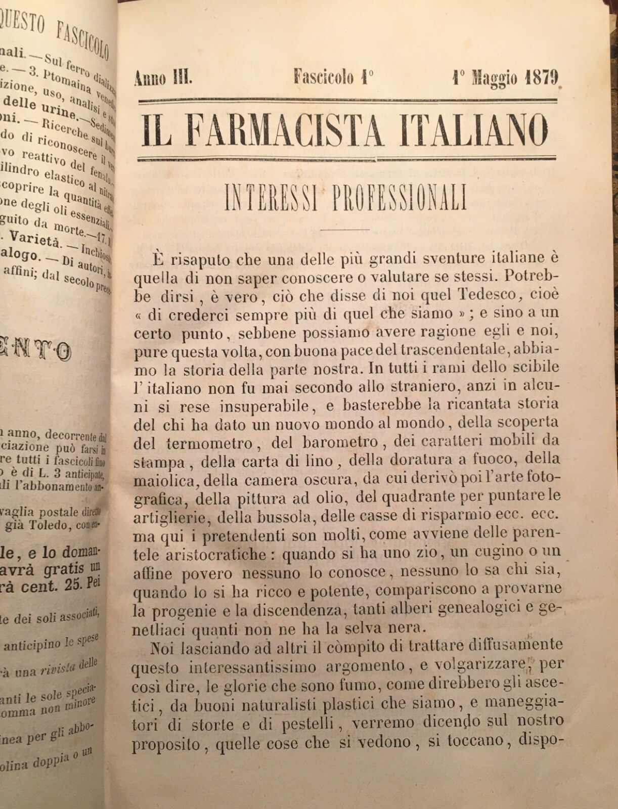 Medicina, Farmacia E Chimica: Rivista Il Farmacista Italiano Di Prota Giurleo, Napoli, 1878 1880