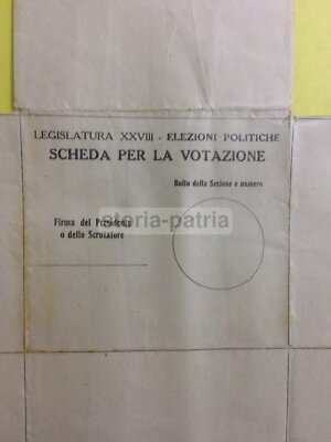 Politica, Elezioni Politiche, Fascismo, XXVIII Legislatura, Rara Coppia Di Schede