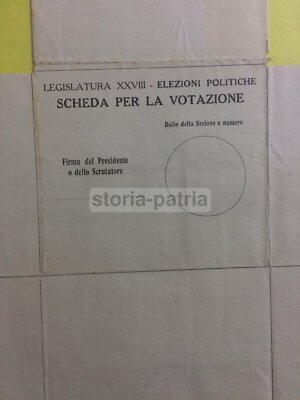 Politica, Elezioni Politiche, Fascismo, XXVIII Legislatura, Rara Coppia Di Schede