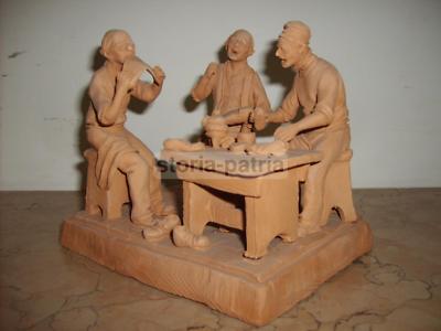 Scultura In Terracotta Raffigurante Calzolai, Manifattura Di Caltagirone