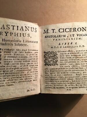 Classici Cicerone: Lettere Ai Famigliari   Antica Edizione Milanese Galeazzi, 1734