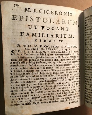 Classici Cicerone: Lettere Ai Famigliari   Antica Edizione Milanese Galeazzi, 1734