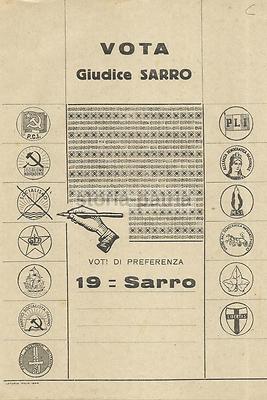 Politica, Elezioni Politiche: Pubblicità Elettorale, Socialismo, PCI, DC, PLI, Sarro