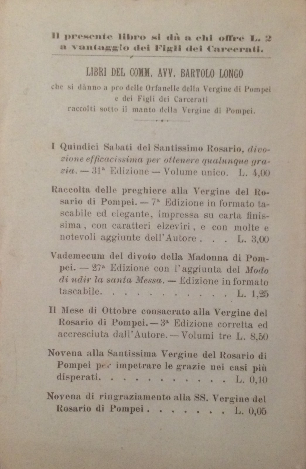Bartolo Longo, Vie Meravigliose Della Provvidenza: Origini Dell'Opera Per I Figli Dei Carcerati (1921)