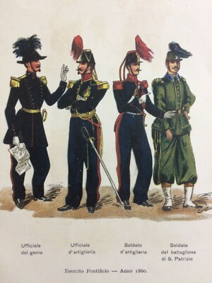 Militaria, Esercito Pontificio: Divise Artiglieria, Genio E Battaglione S. Patrizio