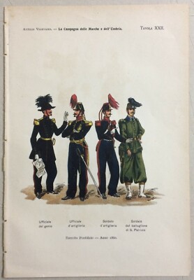 Militaria, Esercito Pontificio: Divise Artiglieria, Genio E Battaglione S. Patrizio