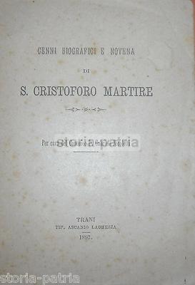 Puglia, Nicoletti: Antica Edizione Devozionale, Biografia E Novena. Trani, Laghezza