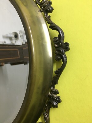 Specchiera Decorativa Con Cornice Metallica, Specchio Molato E Fregi Artistici